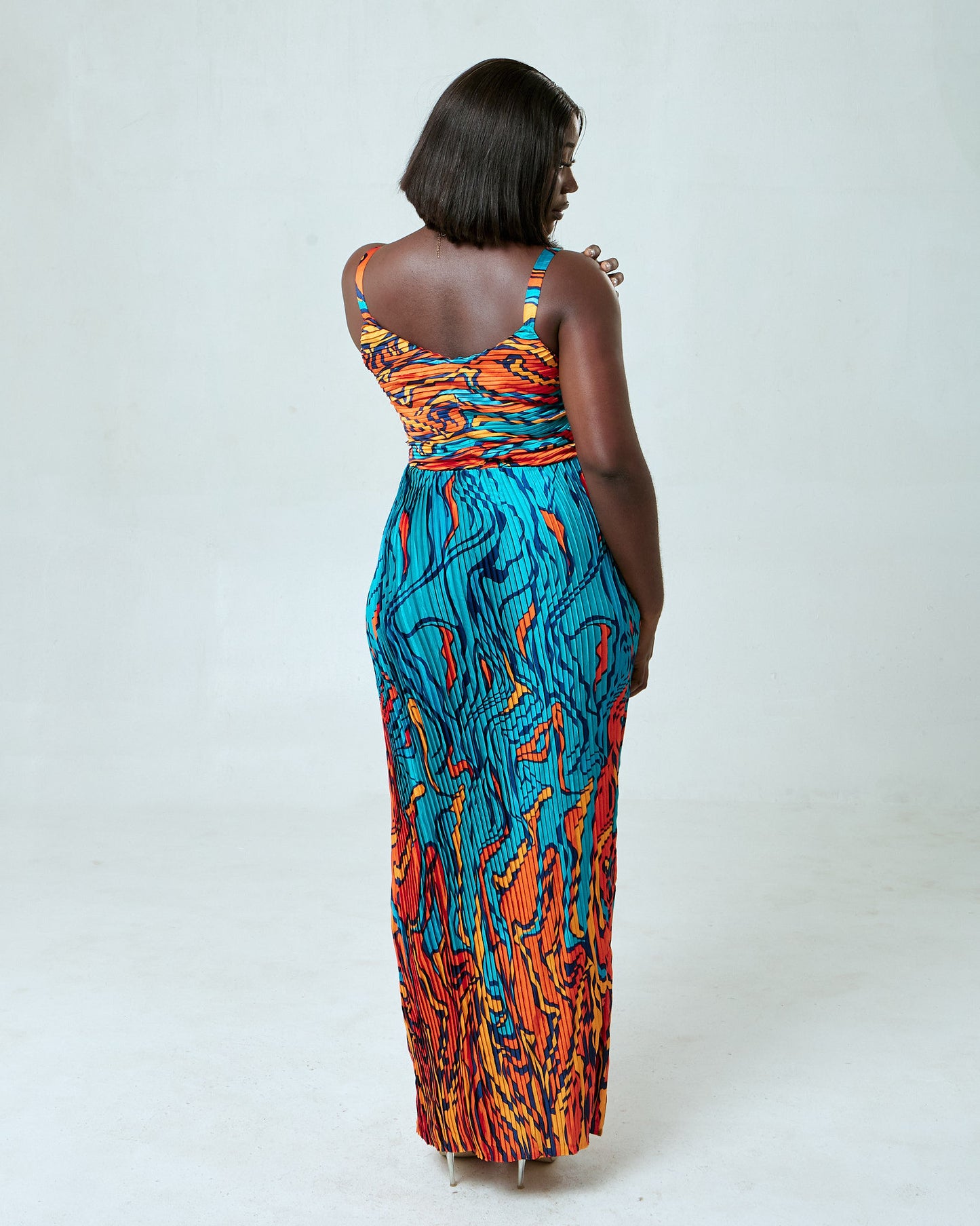 GREEN & ORANGE OMBRE SPLENDOR MAXI DRESS