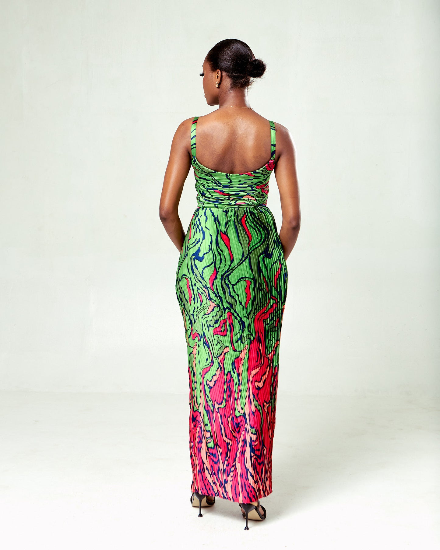 GREEN & PINK OMBRE SPLENDOR MAXI DRESS