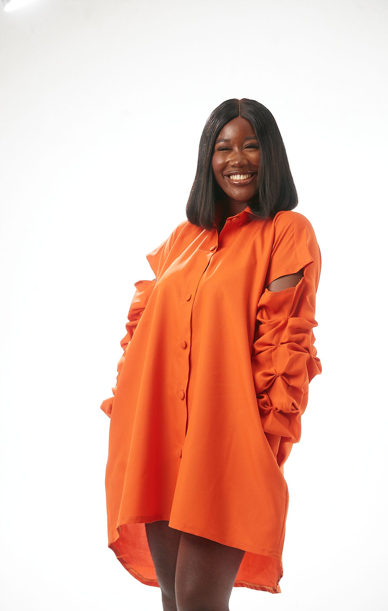 ORANGE SHIRT DRESS