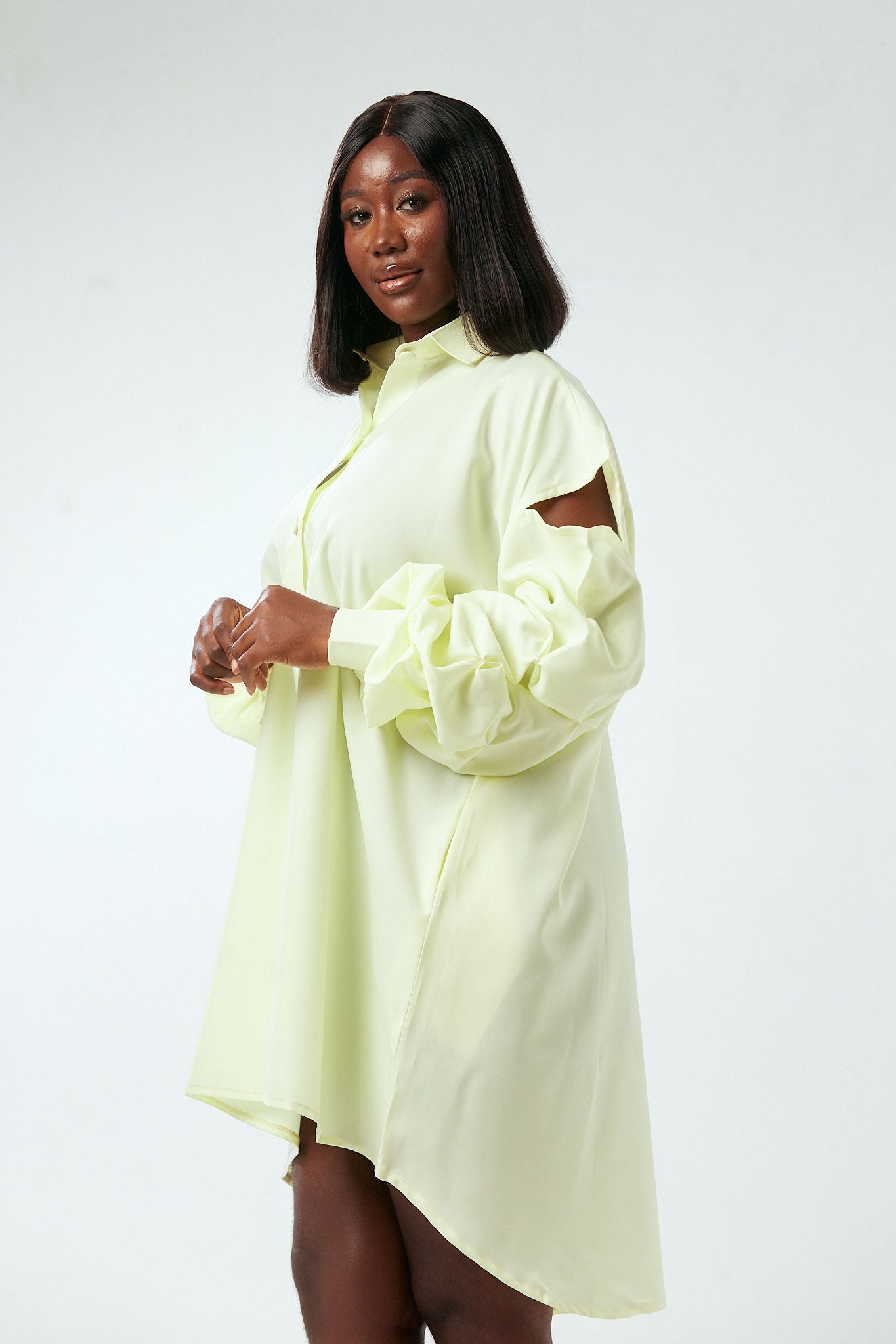 TEA GREEN SHIRT DRESS