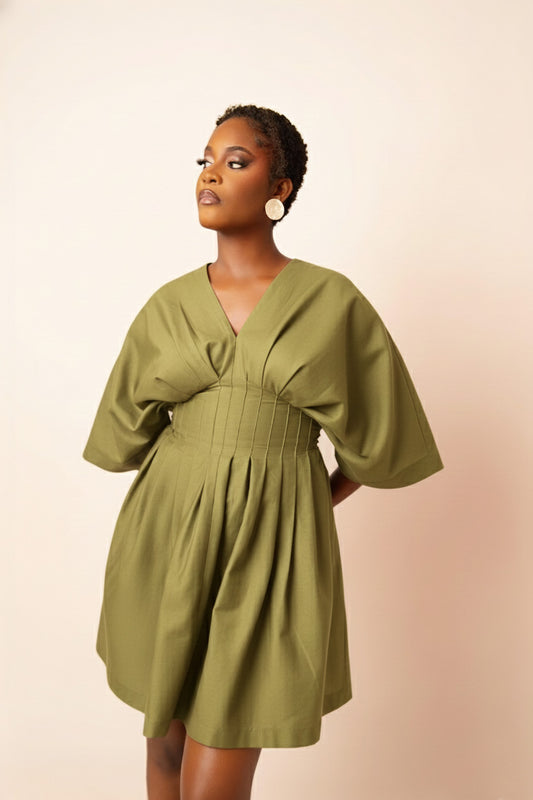 Bloom Dress (Olive Green)