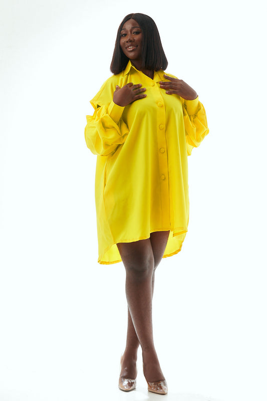 YELLOW SHIRT DRESS